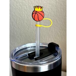Basketball 2- Straw Topper- Qty 1- Fits Starbucks/Stanley Cup Straws